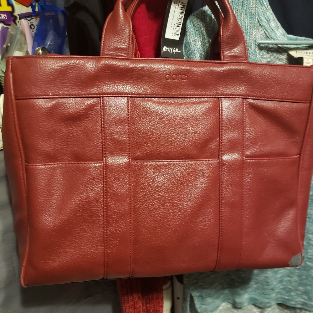 Red Leather Women's Laptop Bag